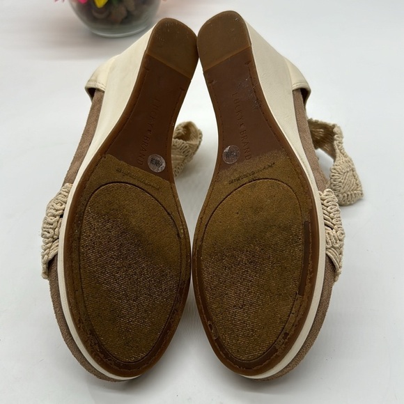 Lucky Brand Macrame Knit Ankle Strap Off White Sandals Size 7.5 MCS6306B - Picture 6 of 7